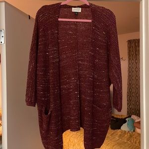 Universal Thread, small, maroon, cardigan, two pockets